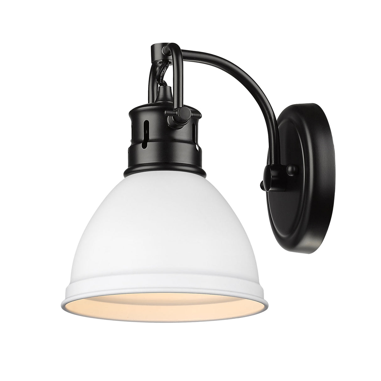 Duncan 1 Light Bath Vanity in Matte Black with a Matte White Shade
