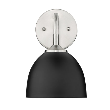 Zoey 1-Light Wall Sconce in Pewter with Matte Black Shade
