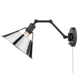 Orwell BLK Articulating 1 Light Wall Sconce with Chrome Shade