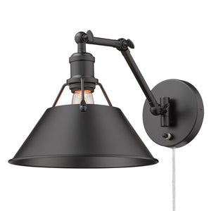 Orwell BLK Articulating 1 Light Wall Sconce with Matte Black Shade