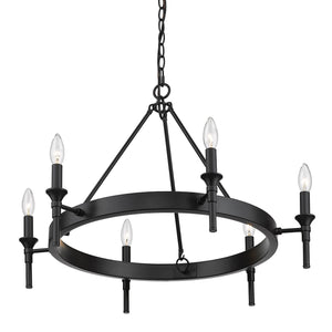 Edinburgh 6 Light Chandelier in Matte Black