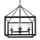 Smyth 4 Light Chandelier in Matte Black with Clear Glass Shades