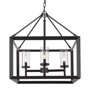 Smyth 4 Light Chandelier in Matte Black with Clear Glass Shades