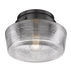 Holloway Flush Mount in Matte Black with Clear Glass Shade