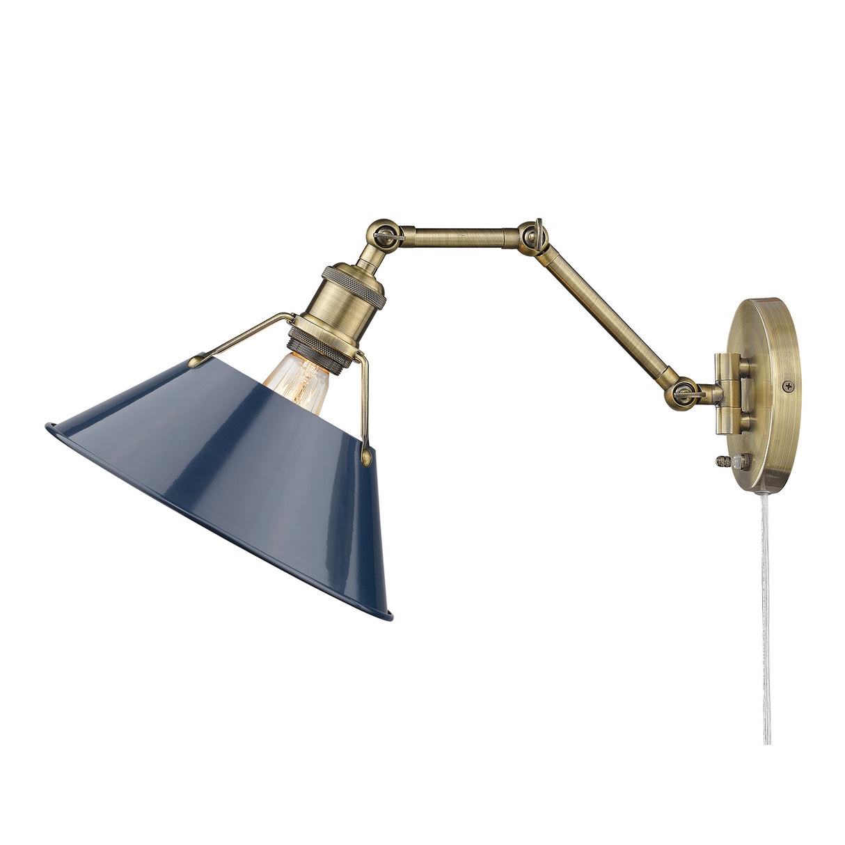Orwell AB Articulating 1 Light Wall Sconce with Matte Navy Shade
