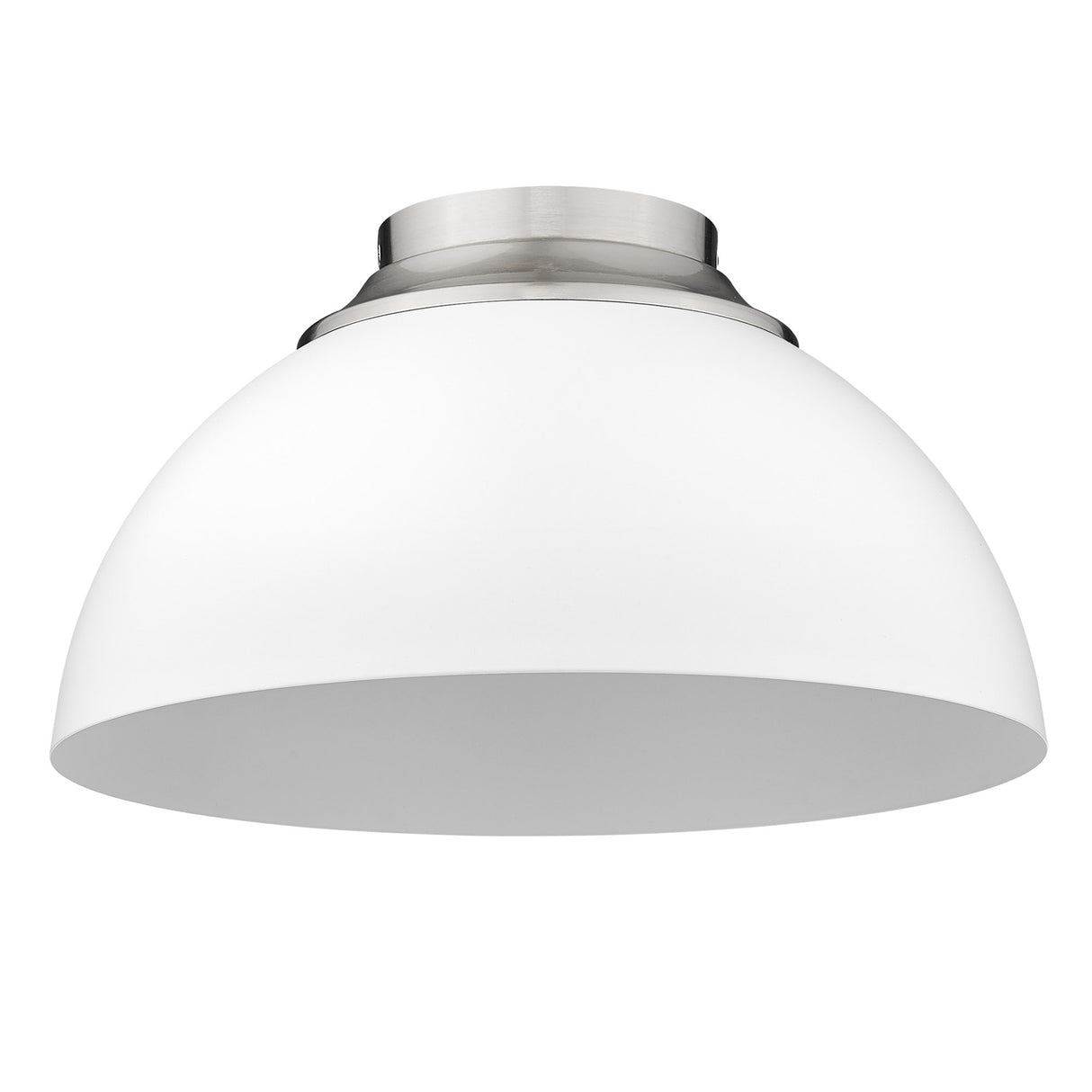 Zoey Flush Mount in Pewter with Matte White Shade