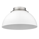 Zoey Flush Mount in Pewter with Matte White Shade