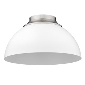 Zoey Flush Mount in Pewter with Matte White Shade