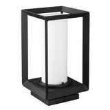 Smyth NB Pier Mount - Outdoor in Natural Black with Opal Glass Shade