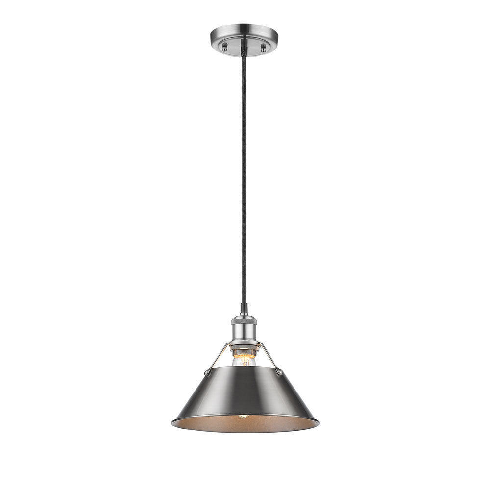 Orwell PW 1 Light Pendant - 10" in Pewter with Pewter Shade