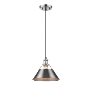 Orwell PW 1 Light Pendant - 10" in Pewter with Pewter Shade