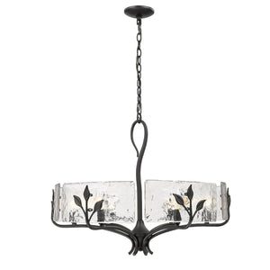 Calla Natural Black 6 Light Chandelier