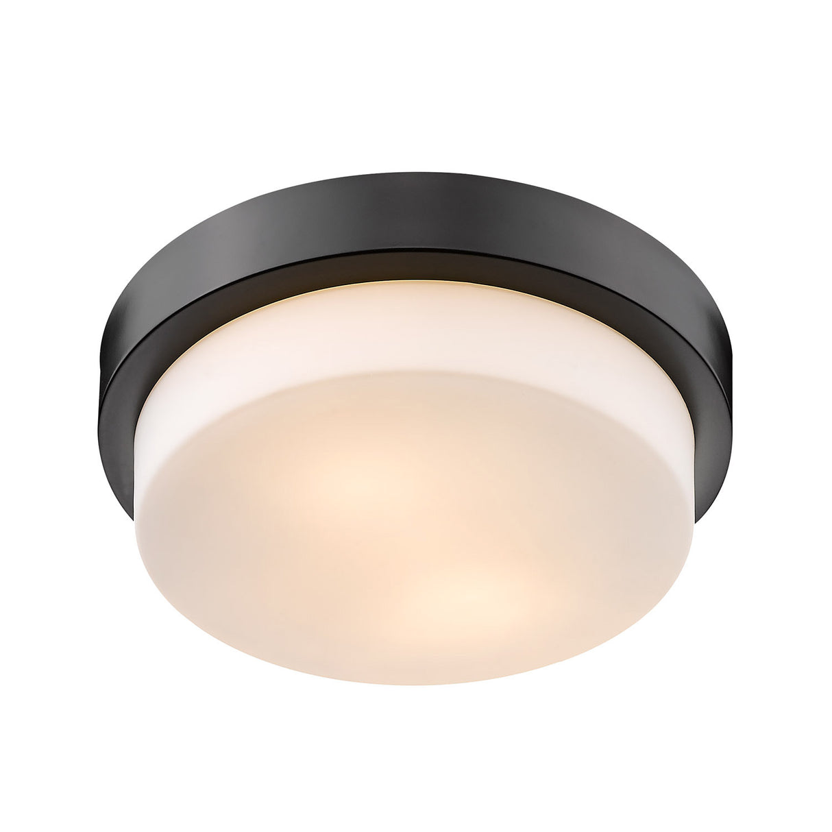 Multi-Family 11" Flush Mount in Matte Black with Opal Glass