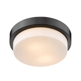 Multi-Family 11" Flush Mount in Matte Black with Opal Glass