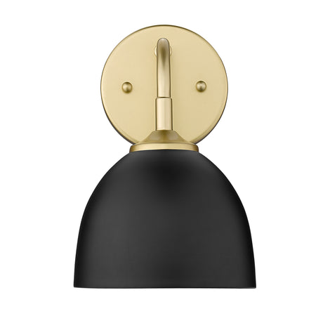 Zoey 1-Light Wall Sconce in Olympic Gold with Matte Black Shade