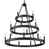 Alastair 3 Tier 3+6+9 Light Chandelier in Matte Black