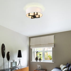Eliana 4 Light Semi-Flush in Matte Black with Modern White Shade