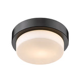 Multi-Family 9" Flush Mount in Matte Black with Opal Glass