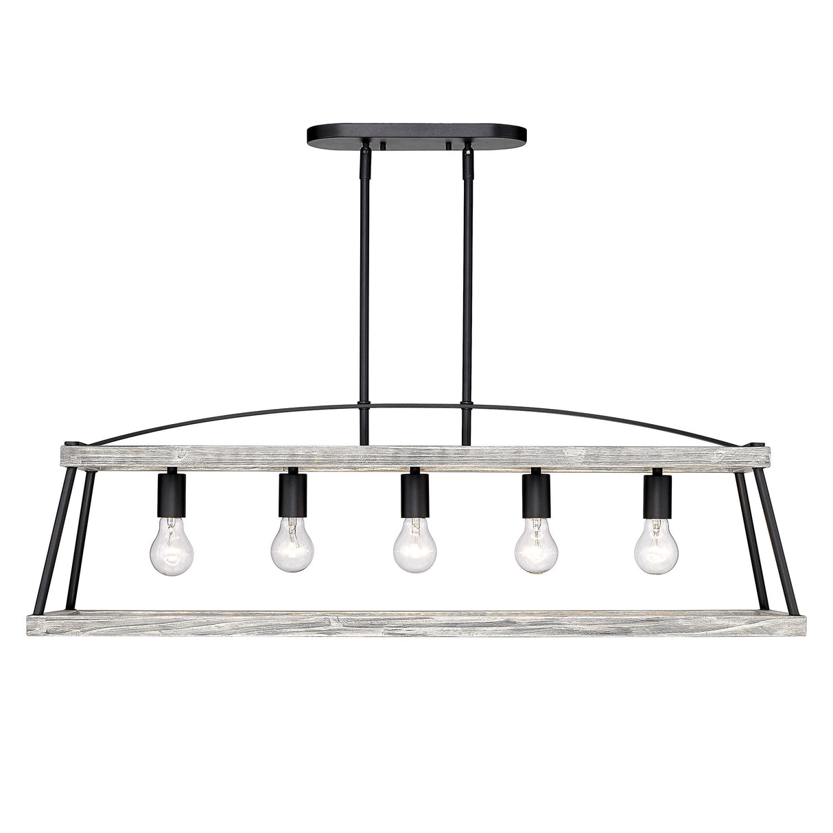 Teagan Linear Pendant in Natural Black with Gray Harbor Accents