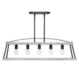 Teagan Linear Pendant in Natural Black with Gray Harbor Accents