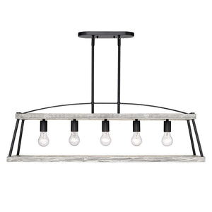 Teagan Linear Pendant in Natural Black with Gray Harbor Accents