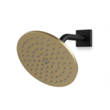 Artos Otella 8" Shower Head on Angled Arm Satin Brass / Matte Black – F907-11SBB