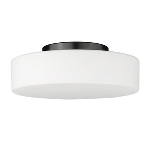 Toli BLK Flush Mount in Matte Black with Opal Glass Shade