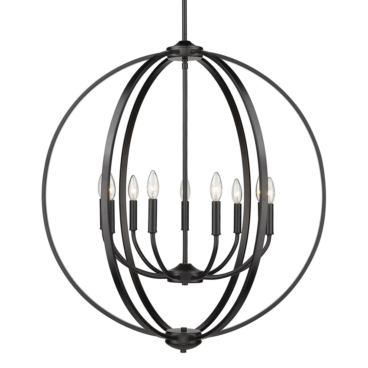 Colson BLK 9 Light Chandelier in Matte Black