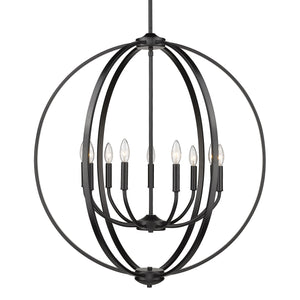 Colson BLK 9 Light Chandelier in Matte Black