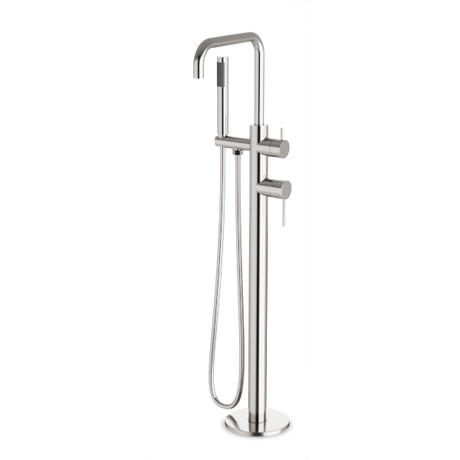 Artos Opera Floor Mount Tub Filler Trim Kit with Low Spout & Hand Shower Brushed Nickel – FS513TKBN