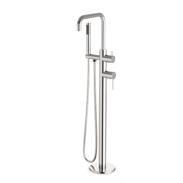 Artos Opera Floor Mount Tub Filler Trim Kit with Low Spout & Hand Shower Brushed Nickel – FS513TKBN