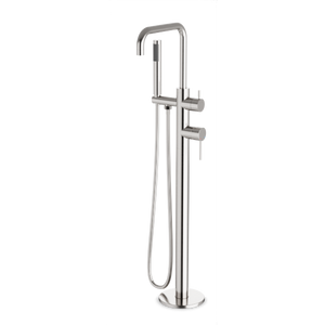 Artos Opera Floor Mount Tub Filler Trim Kit with Low Spout & Hand Shower Brushed Nickel