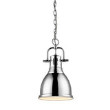 Duncan Small Pendant with Chain in Chrome with a Chrome Shade