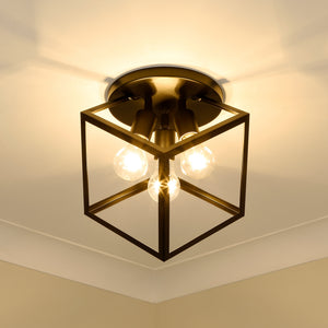 Cassio 3 Light Semi-Flush in Matte Black