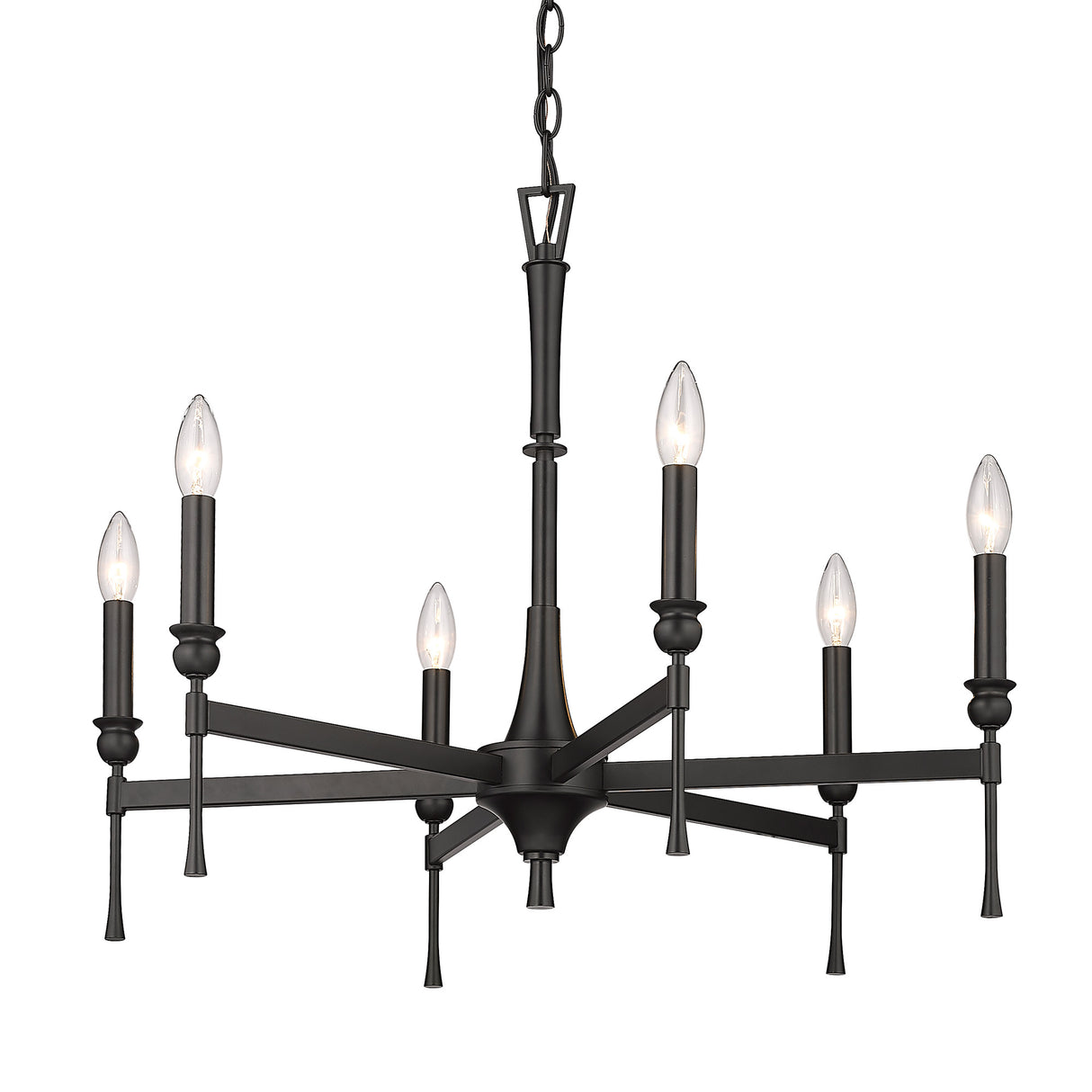 Landon 6 Light Chandelier in Matte Black