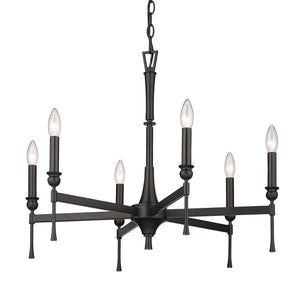 Landon 6 Light Chandelier in Matte Black
