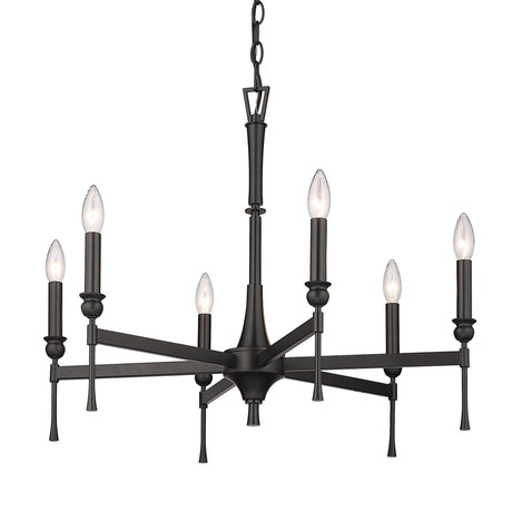 Landon 6 Light Chandelier in Matte Black