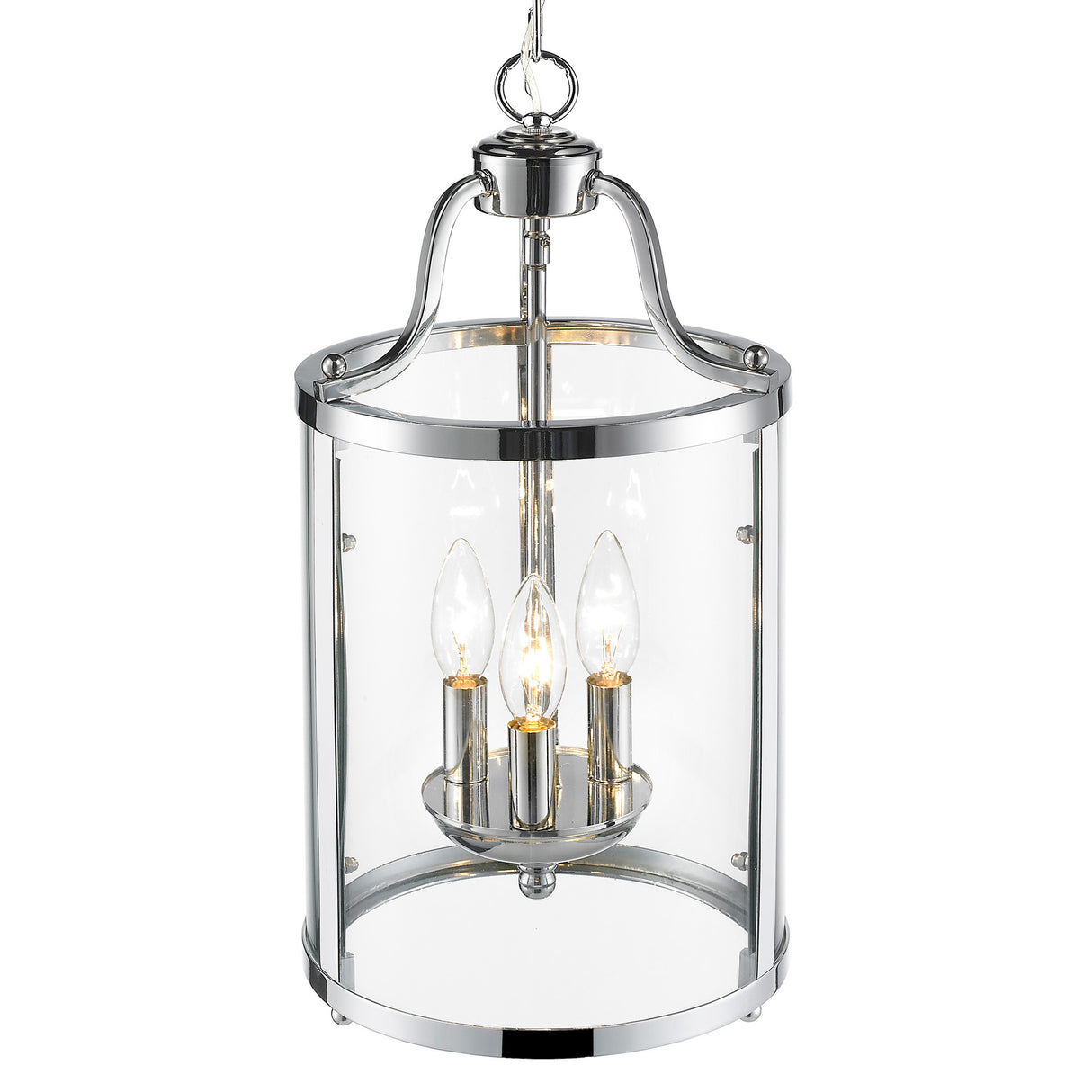 Payton 3-Light Pendant in Chrome with Clear Glass