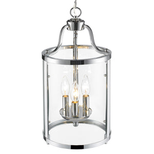 Payton 3-Light Pendant in Chrome with Clear Glass