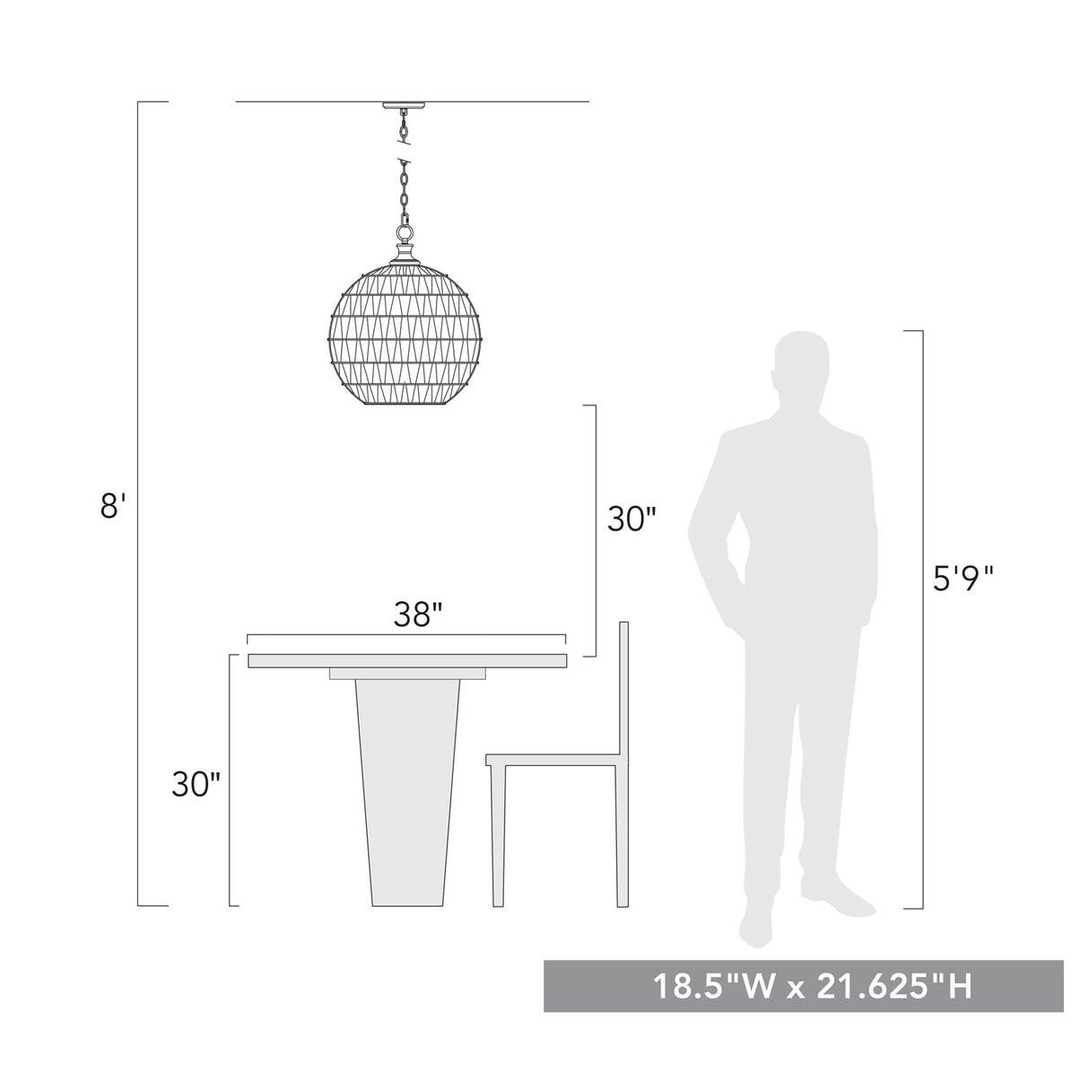 Florence 3-Light Pendant in Matte Black