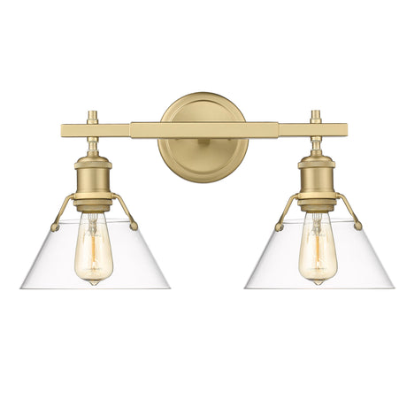 Orwell BLK 2 Light Bath Vanity in Brushed Champagne Bronze with Clear Glass Shade