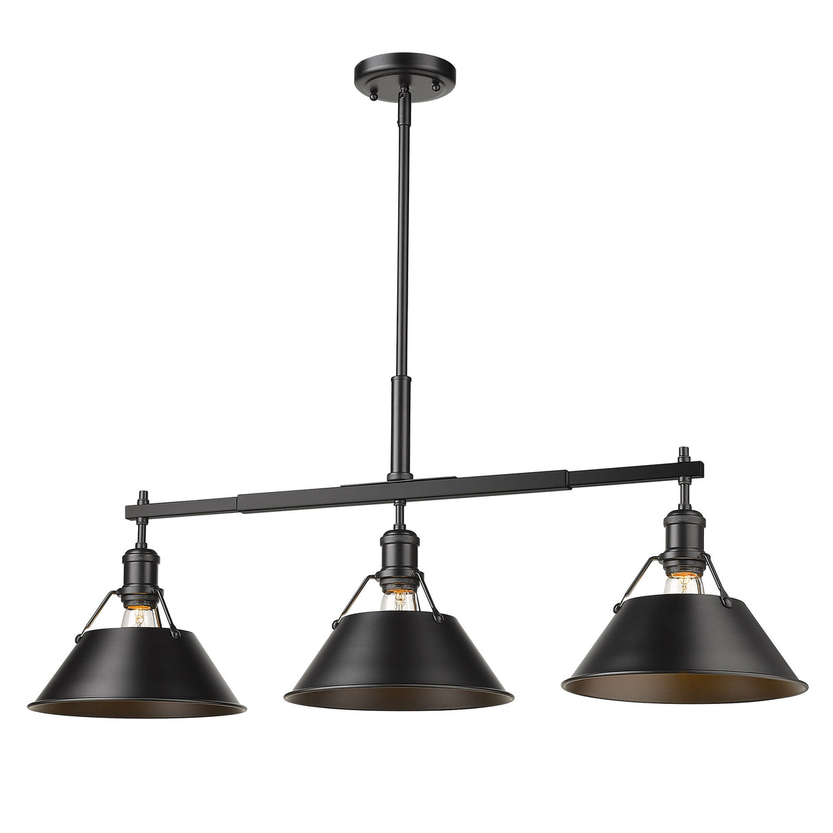 Orwell BLK Linear Pendant in Matte Black with Matte Black Shade