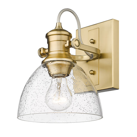 Hines BCB 1 Light Bath Vanity in Brushed Champagne Bronze with Seeded Glass Shade