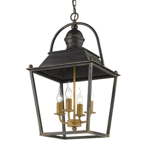 Christoff 4 Light Pendant in Antique Black Iron