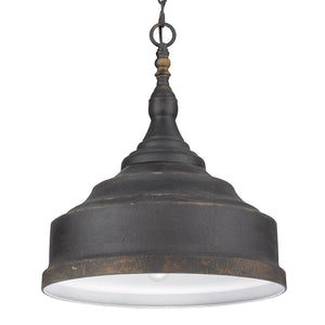 Keating 3 Light Pendant in Antique Black Iron