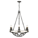 Madera 6-Light Chandelier in Antique Black Iron