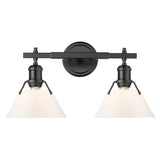 Orwell BLK 2 Light Bath Vanity in Matte Black with Opal Glass Shade
