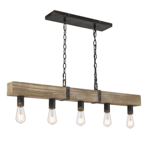 Garrett Linear Pendant in Antique Black Iron