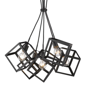 Cassio 5 Light Pendant in Matte Black