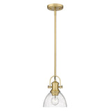Hines Mini Pendant in Brushed Champagne Bronze with Seeded Glass Shades